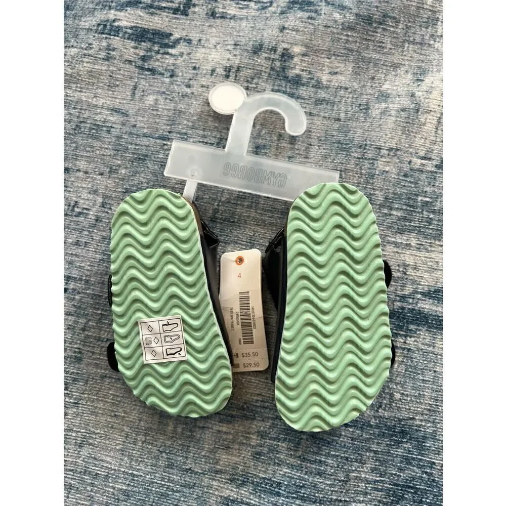 NWT! Gymboree Tan Black 2 Strap Sandals Size 4